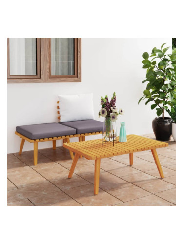 Sonata H Градински комплект с възглавници, 3 части, акациево дърво масив