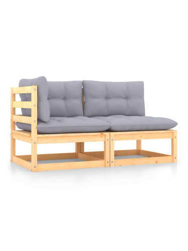 Sonata H Градински лаундж комплект, 2 части, с възглавници, бор масив