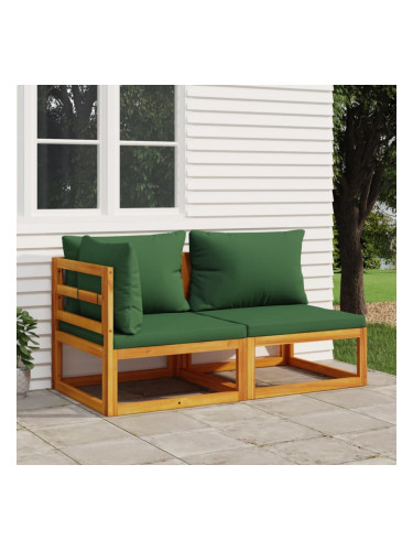 Sonata H Градински комплект дивани с възглавници от 2 части акация масив