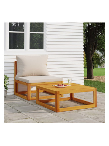 Sonata H Градински комплект дивани с възглавници от 2 части акация масив