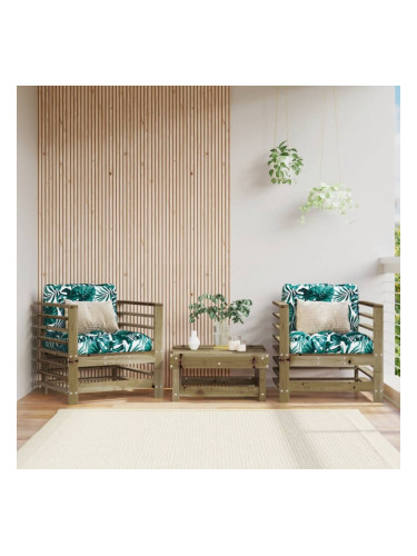 Sonata H Градински столове с възглавници 2 бр импрегнирано борово дърво