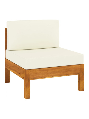 Sonata H Среден диван с кремавобели възглавници акация масив