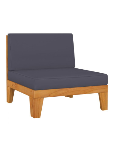 Sonata H Модулен среден диван с тъмносиви възглавници, акация масив