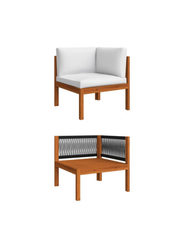 Sonata H Градински ъглов трапезен диван с възглавници, акация масив