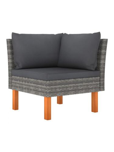 Sonata H Ъглов диван, полиратан и евкалиптово дърво масив