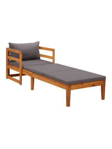 Sonata H Шезлонг с тъмносиви възглавници, акациево дърво масив