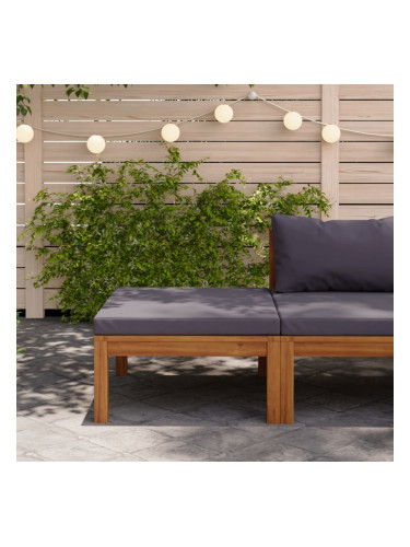 Sonata H Табуретка, тъмносива възглавница, акациево дърво масив