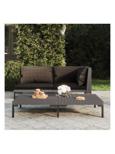 Sonata H Градински диван с възглавници полукръгъл полиратан