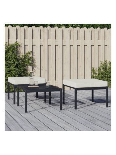 Sonata H Градински табуретки с възглавници, 2 бр, 60x60x35 см, стомана