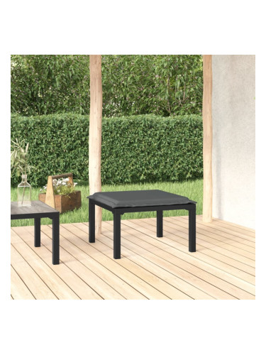 Sonata H Градинска табуретка с възглавница, черно и сиво, полиратан