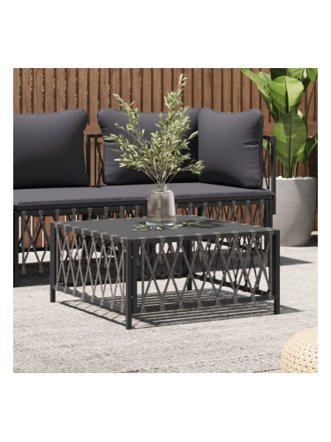 Sonata H Градинска маса, антрацит, 70x70x34 см, тъкан текстил