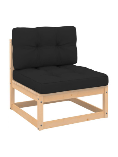 Sonata H Градински среден диван с възглавници борово дърво масив