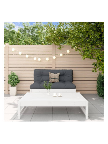 Sonata H Градински лаундж комплект, 2 части, бял, бор масив