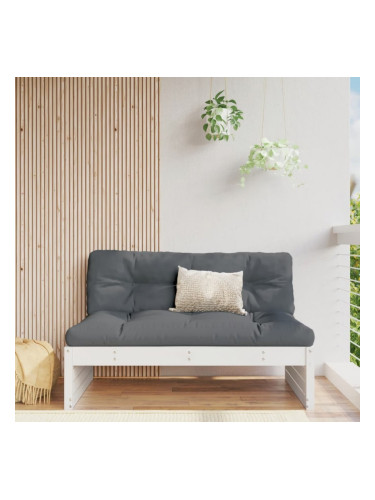 Sonata H Градински среден диван, бял, 120x80 см, борово дърво масив