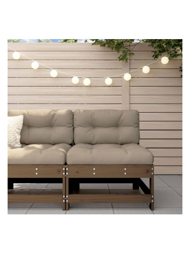 Sonata H Градински среден диван, меденокафяв, бор масив