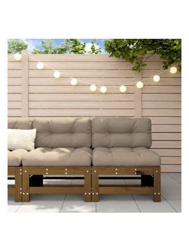 Sonata H Градински средни дивани, 2 бр, меденокафяви, бор масив