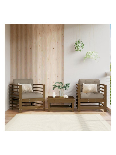 Sonata H Градински столове, 2 бр, меденокафяви, бор масив