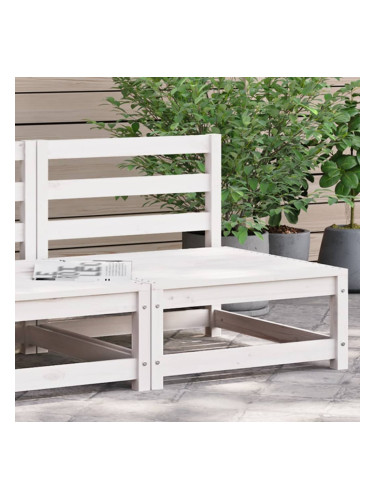 Sonata H Градинско кресло без подлакътници, бял, 70x70x67 см, бор масив