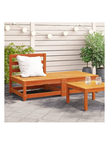 Sonata H Градинско кресло без подлакътници, с табуретка, восъчнокафяв