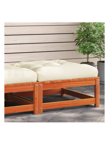 Sonata H Градинска табуретка с възглавница, восъчнокафяв, бор масив