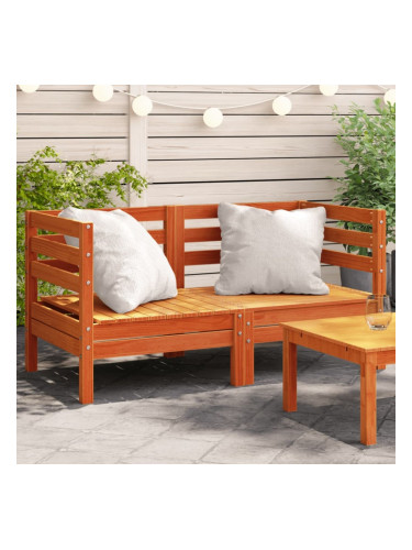 Sonata H Градински ъглови дивани, 2 бр, восъчнокафяво, бор масив