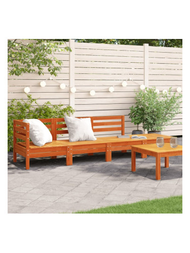 Sonata H Градински диван, 4-местен, восъчнокафяв, бор масив