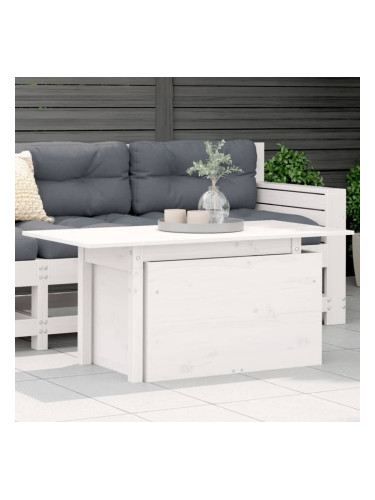 Sonata H Градинска маса, бяла, 100x50x75 см, борово дърво масив