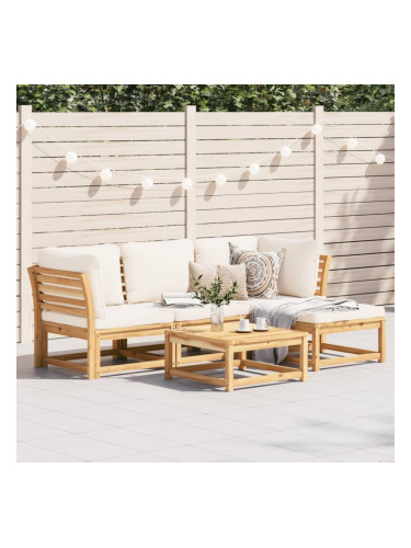 Sonata H Градински лаундж комплект с възглавници, 5 части, акация масив