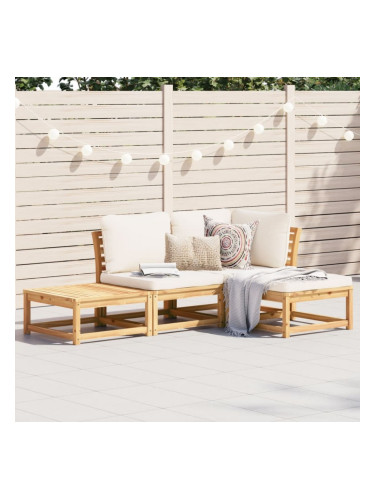 Sonata H Градински лаундж комплект с възглавници, 4 части, масив акация