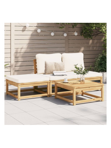 Sonata H Градински лаундж комплект с възглавници, 4 части, масив акация