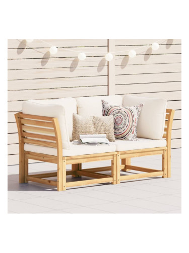 Sonata H Градински диван с възглавници, 2-местен, масивна акация