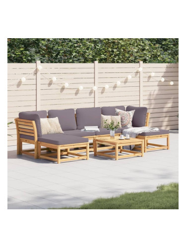 Sonata H Градински лаундж комплект, 7 части, с възглавници, акация масив