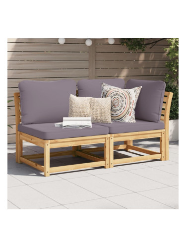 Sonata H Градински лаундж комплект с възглавници, 2 части, масив акация