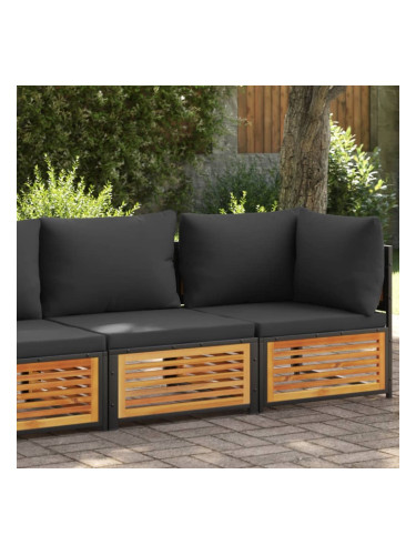 Sonata H Градински диван с възглавници, 2-местен, масивна акация