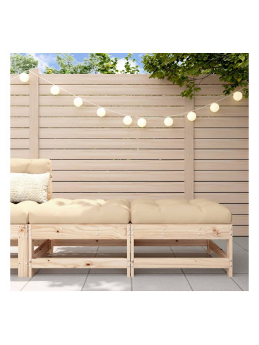 Sonata H Градински табуретки с възглавници, 2 бр, борово дърво масив