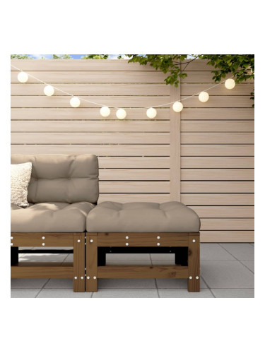 Sonata H Градинска табуретка с възглавница, меденокафява, бор масив