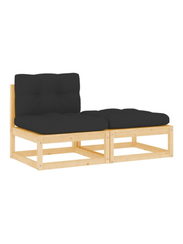 Sonata H Градински комплект с възглавници, 2 части, борово дърво масив