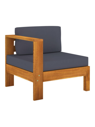 Sonata H Среден диван с 1 подлакътник тъмносив акация масив