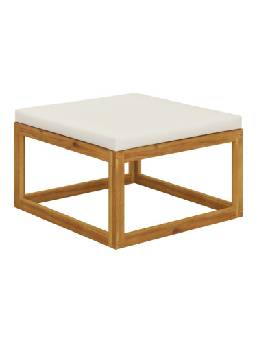 Sonata H Табуретка, кремава възглавница, акациево дърво масив