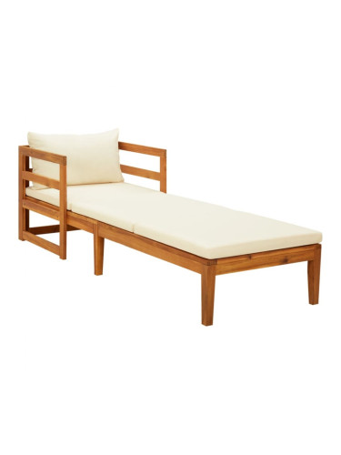 Sonata H Шезлонг с кремавобели възглавници, акациево дърво масив