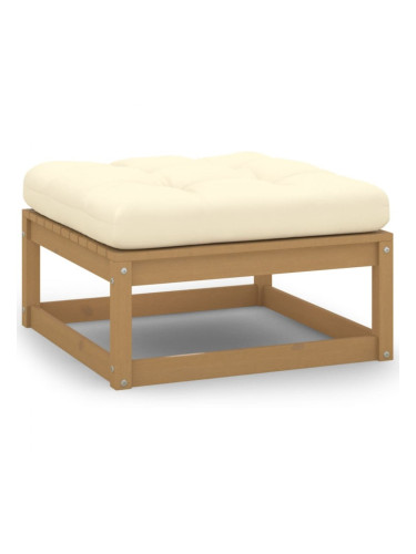 Sonata H Градинска табуретка с меденокафява възглавница, бор масив