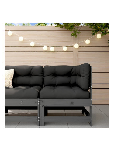 Sonata H Градински ъглов диван, сив, бор масив