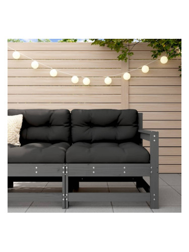 Sonata H Градински ъглов диван, сив, бор масив