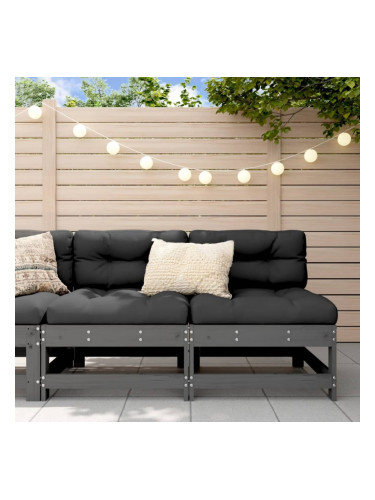 Sonata H Градински средни дивани, 2 бр, сиви, бор масив