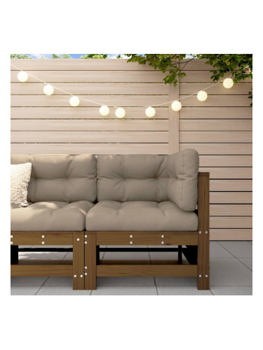 Sonata H Градински ъглов диван, меденокафяв, бор масив