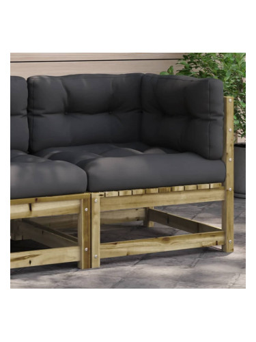 Sonata H Градински ъглов диван с възглавници, импрегнирано борово дърво