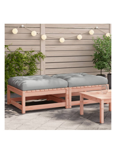 Sonata H Градински табуретки с възглавници, 2 бр, дугласко дърво масив