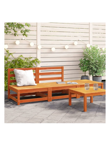 Sonata H Градинско кресло без подлакътници, с табуретка, восъчнокафяв