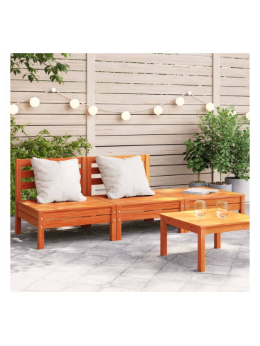 Sonata H Градински диван, 3-местен, восъчнокафяв, бор масив