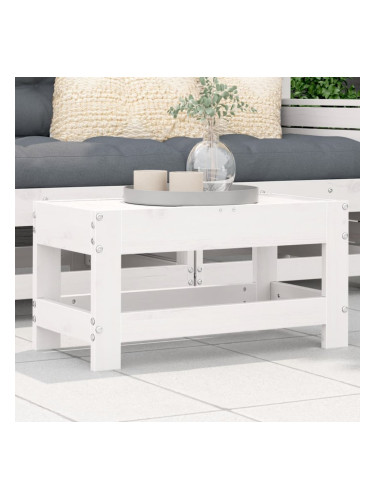 Sonata H Градинска табуретка, бяла, 62x30x32 см, бор масив